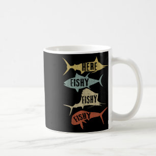 Saltvattenfiskepresentidéer Roligt Vintage Här Kaffemugg