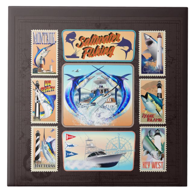 Saltvattensfyrar Kakelplatta (Framsidan)