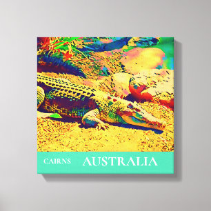 Saltvattenskrokodil (Australien) resekonst Canvastryck