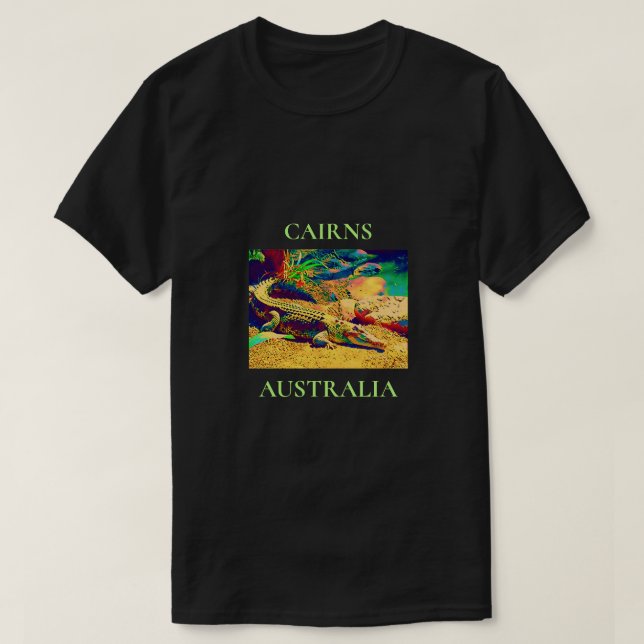 Saltvattenskrokodil Queensland Australien resa T Shirt (Design framsida)