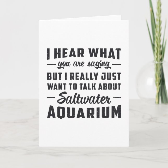 Saltwater Aquarium Aquatic Fish Funny Aquarist Kort (Framsida)