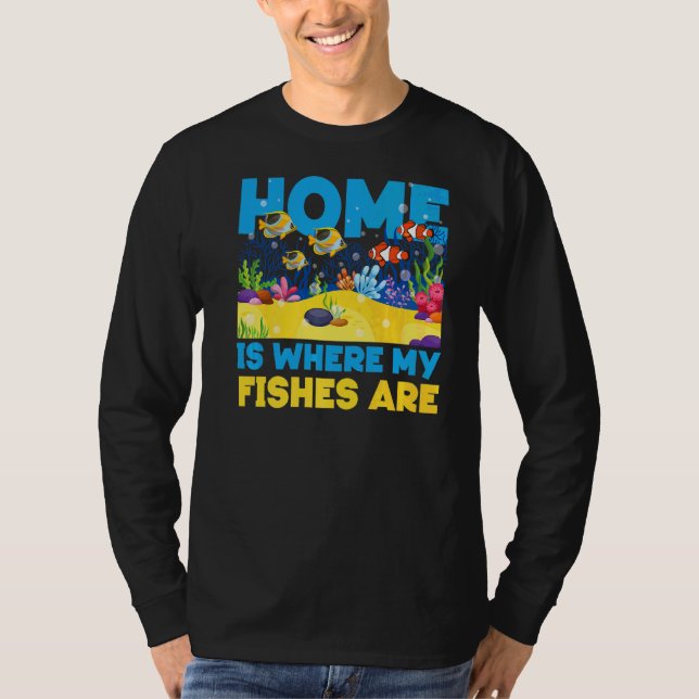 Saltwater Aquarium Hem är mitt fiske T Shirt (Framsida)