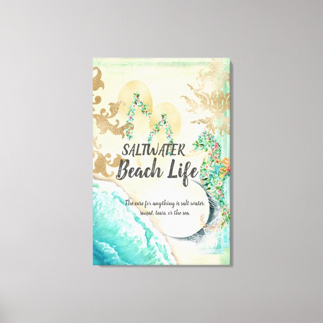 Saltwater Beach Life Seahorse Canvastryck (Framsida)