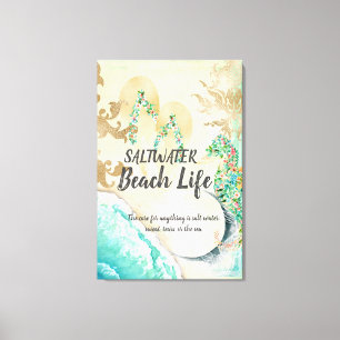Saltwater Beach Life Seahorse Canvastryck