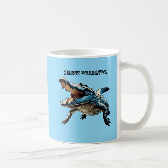 Saltwater Crokodile Underwater with Open Mouth URM Kaffemugg (Höger)