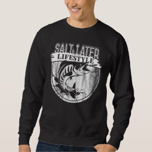 Saltwater Deep Sea Fishing Angler Fisherman Sport Lång Ärmad Tröja