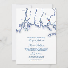 Saltwater Farm Vineyard Stonington CT Blue Bröllop Inbjudningar
