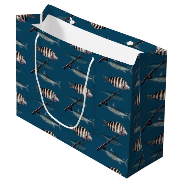 Saltwater Fisherman Papper Gift Bag (Framsidan Vinklad)