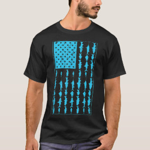 Saltwater Fishing Manar Amerikanska Flagga Saltwat T Shirt