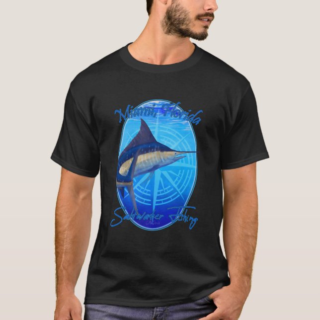Saltwater Fishing Miami Florida Offshore Fish T Shirt (Framsida)