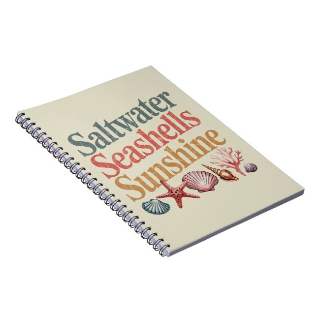 Saltwater Seashells Sunshine Summer Beach Vacation Anteckningsbok (Högra Sidan)