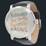 Saltwater Seashells Sunshine Summer Beach Vacation Armbandsur<br><div class="desc">Saltwater Seashells Sunshine Summer Beach Vacation</div>