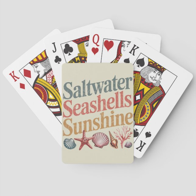 Saltwater Seashells Sunshine Summer Beach Vacation Casinokort (Baksidan)