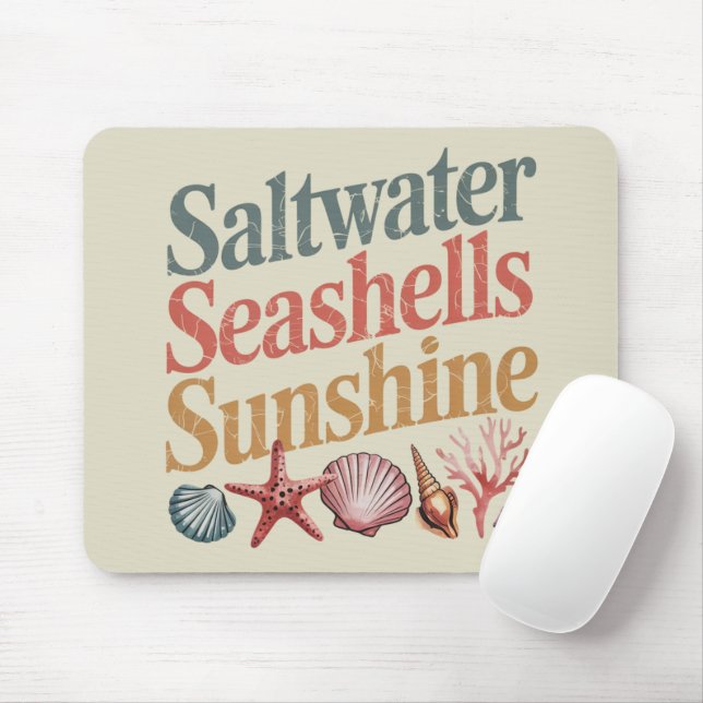 Saltwater Seashells Sunshine Summer Beach Vacation Musmatta (Med mus)