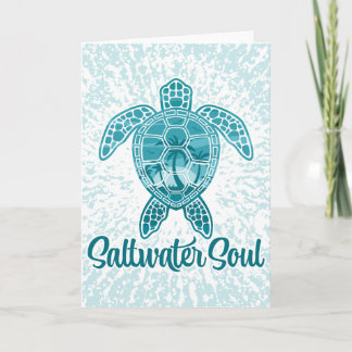 Saltwater Soul Tropical Sea Turtle med Handflatan Kort