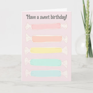 Saltwater Taffy Candy Anpassningsbar Message Birth Kort