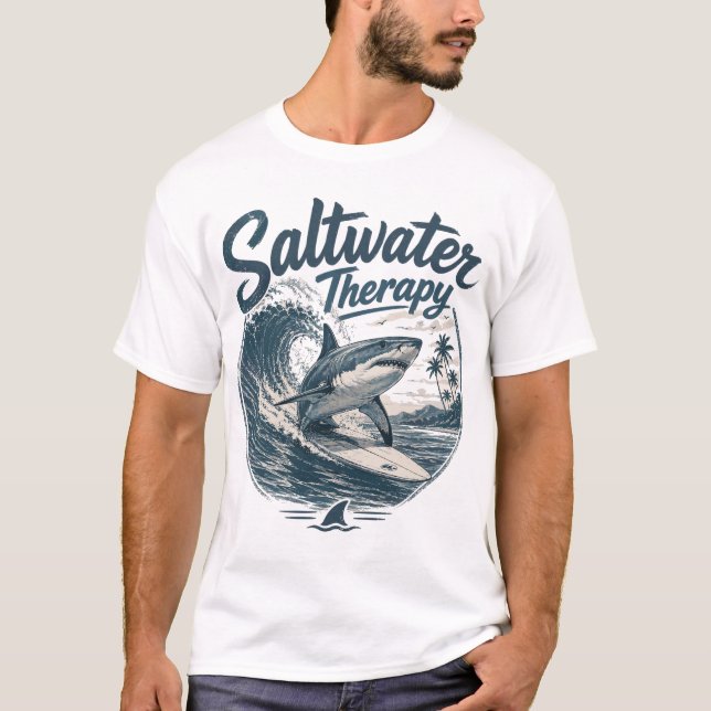 Saltwater Therapy Surfwave T Shirt (Framsida)