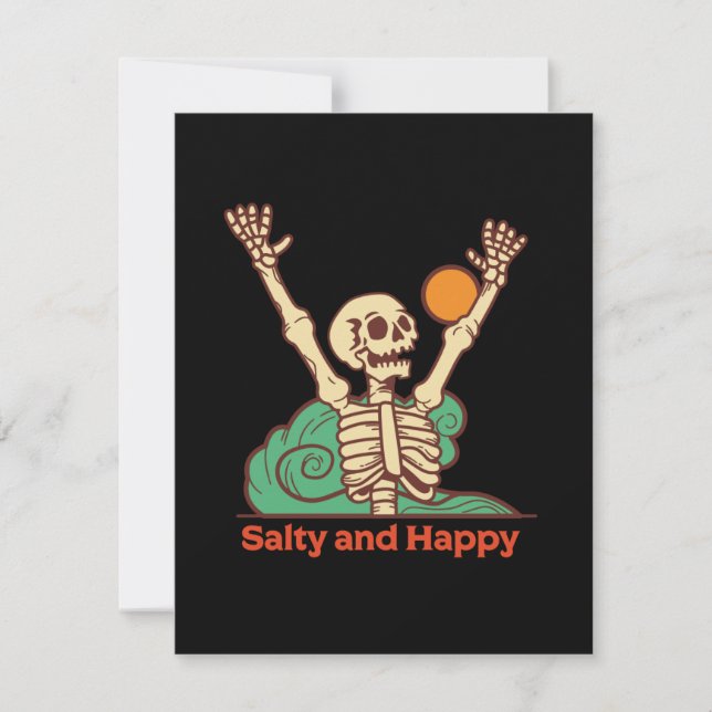 Salty and Lycklig Skeleton på a Julkort (Framsida)