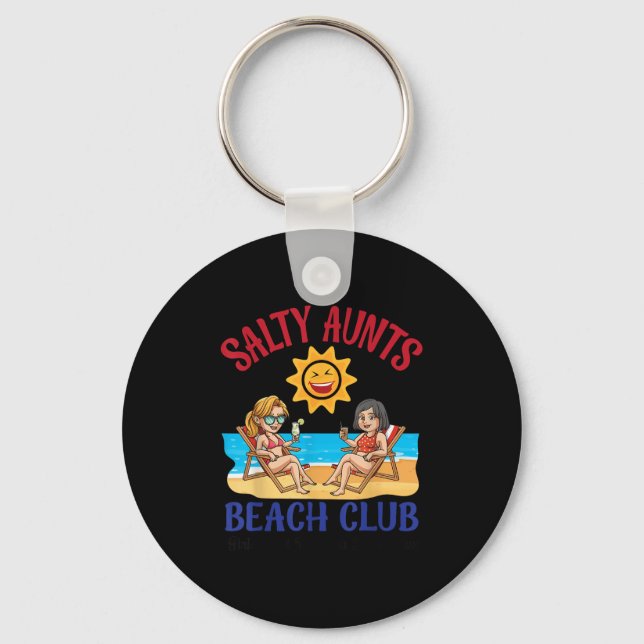 Salty Aunts Beach Club Summer Vacation Vibes 2025  Nyckelring (Framsida)