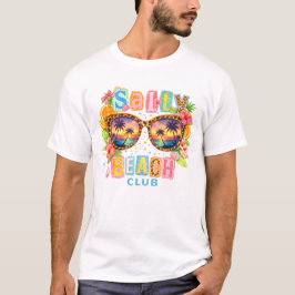 Salty Beach Club Tropiska Solnedgångsglasögon T Shirt