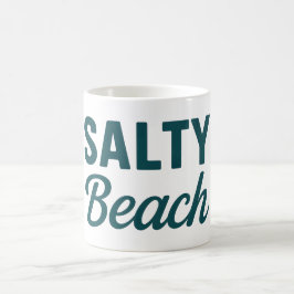 Salty Beach Coastal Surf Life | Teal Grafiskt Tryc Kaffemugg