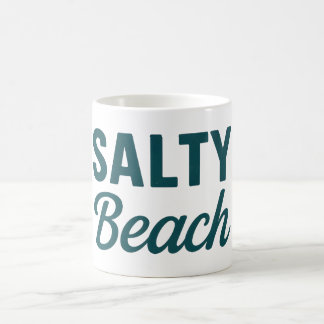 Salty Beach Coastal Surf Life | Teal Grafiskt Tryc Kaffemugg