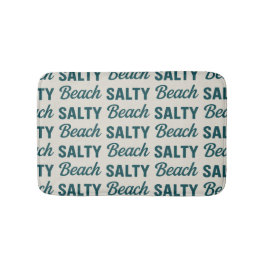Salty Beach Coastal Teal Graphic Print Ocean Decor Badrumsmatta