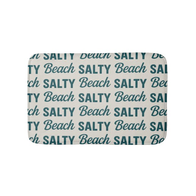 Salty Beach Coastal Teal Graphic Print Ocean Decor Badrumsmatta (Framsidan)
