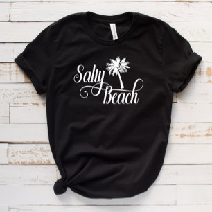 Salty Beach Funny Summer Handflatan Träd T Shirt