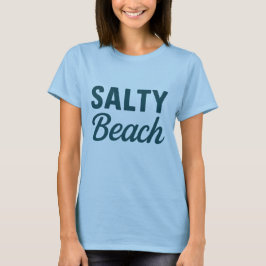 Salty Beach Life Coastal Teal Ocean Graphic Print T Shirt