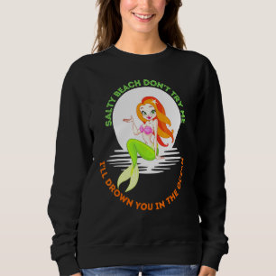 Salty Beach Prova mig Sjöjungfru Women Girls Merma T Shirt