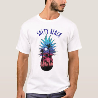 Salty Beach Summer Vibes Funny Sarcastic Pineapple T Shirt