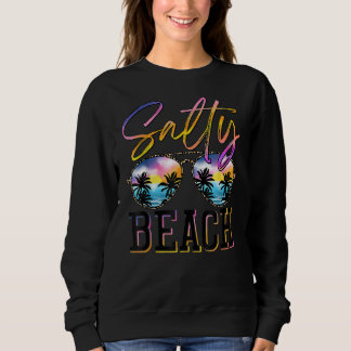 Salty Beach Sunglasses Leopard Beach Summer Vacat T Shirt