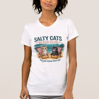 Salty Cats Beach Club, Summer Vacation, Funny Cats T Shirt