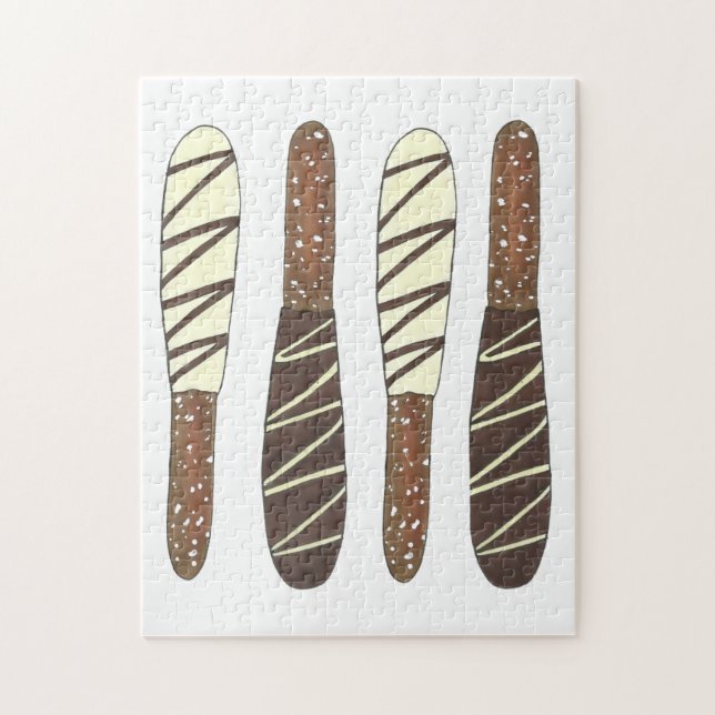 Salty Chocolate Covered Pretzel Sticks Junk Food Pussel (Vertikal)