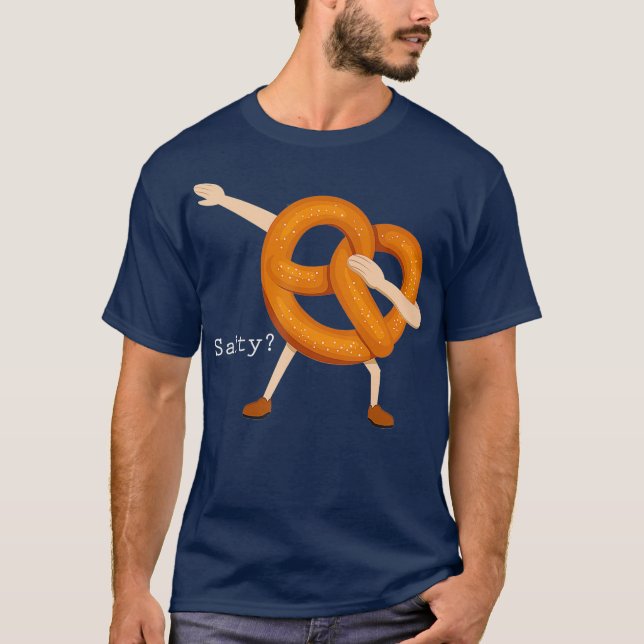 Salty Dabbing Soft Pretzel Funny Foodie Baker T Shirt (Framsida)