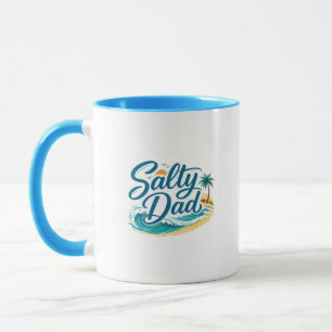 Salty Dad Vintage Beach Oceanvåg Mugg