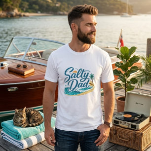 Salty Dad Vintage Strand Oceanvåg T Shirt