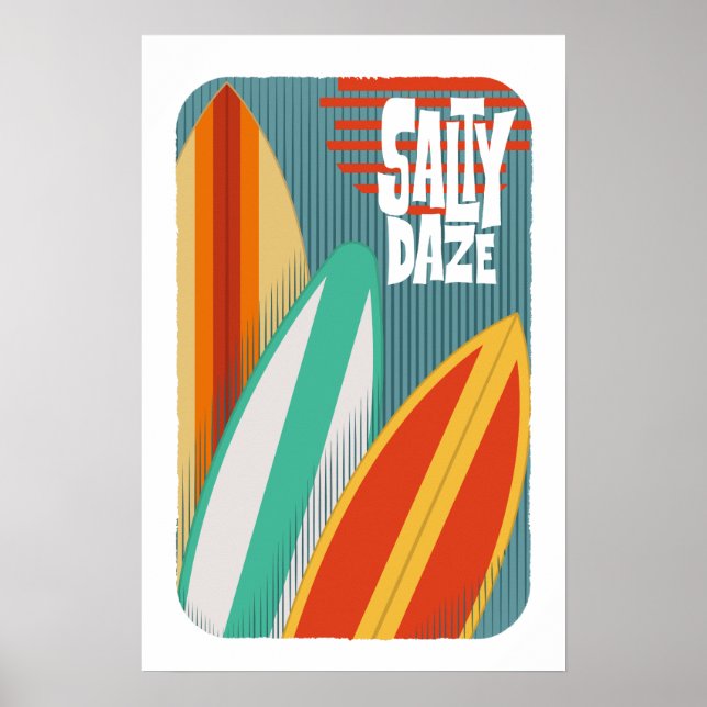 Salty Daze Surfing Poster (Framsidan)