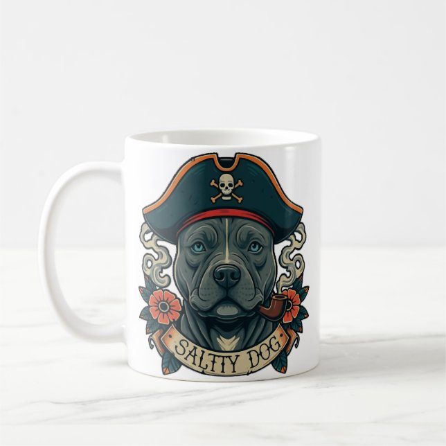 Salty Dog Pitbull Kaffemugg (Vänster)