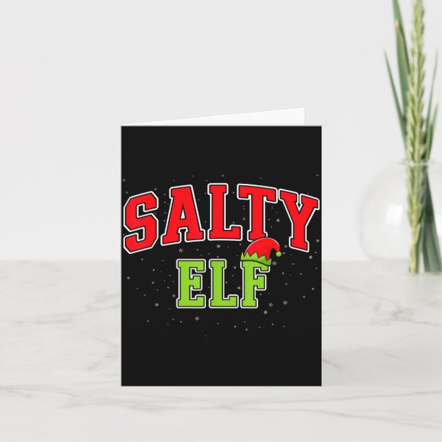 Salty Elf Christmas Family Matching Group Xmas  Kort (Framsida)
