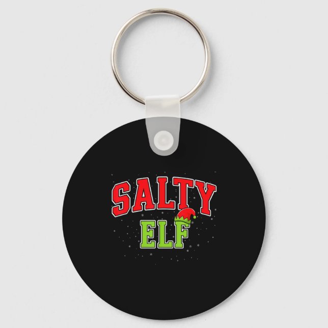 Salty Elf Christmas Family Matching Group Xmas  Nyckelring (Framsida)