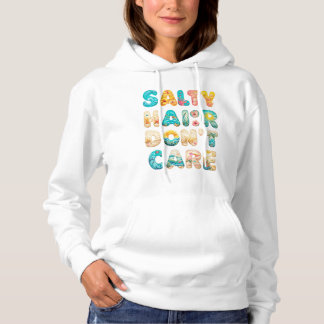 Salty Hair Don Care - Fold Beach Vibes Graphic T Shirt