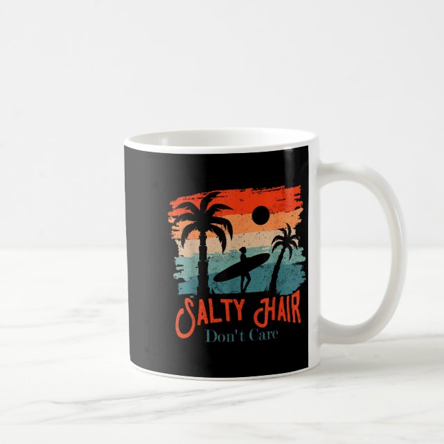 Salty Hair Don't Care Vintage Surfer  Kaffemugg (Höger)