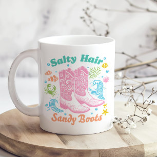 "Salty Hair Sandy Boots" Boho Coastal Cowgirl Kaffemugg