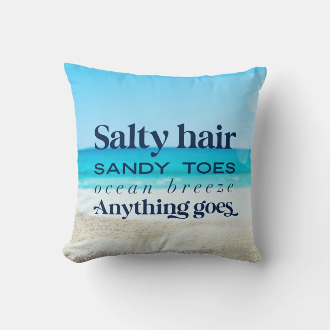 Salty Hari Sandy Toes Beach House Quote Kudde (Framsida)
