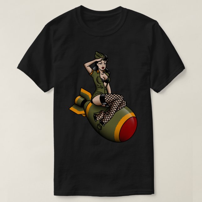 Salty-Hund American Traditional Patriotic Atomic B T Shirt (Design framsida)