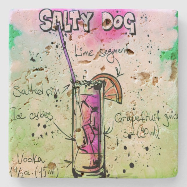 Salty Hund Drink Recept Stenunderlägg (Framsidan)