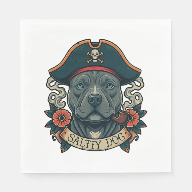 Salty Hund Pitbull Pappersservett (Framsidan)