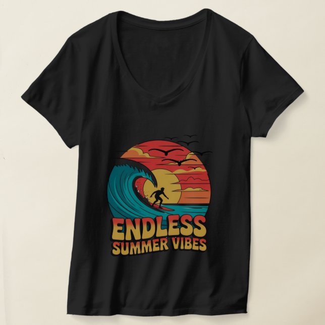 Salty Kisses & Sunset Dreams T Shirt (Laydown)